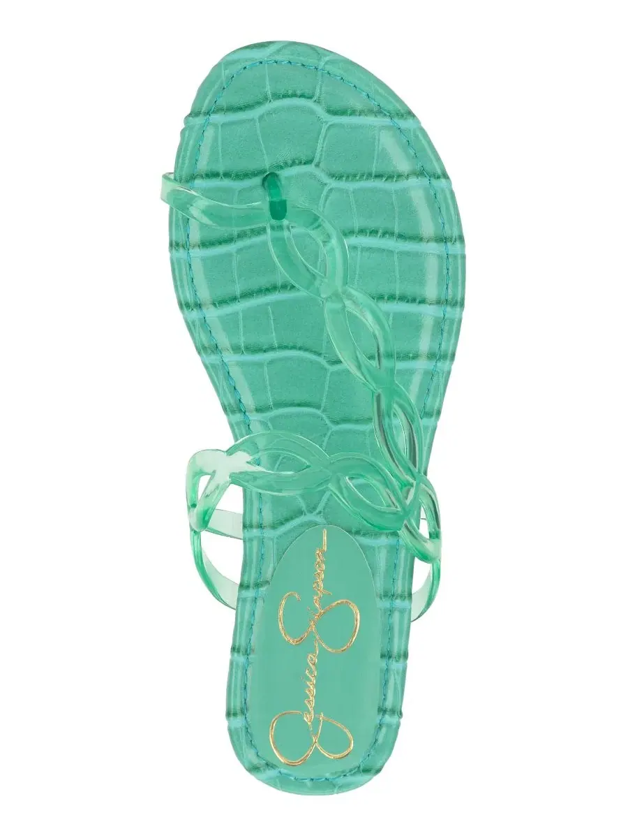 Женские сандалии-балетки Aloni Jelly с кольцом для пальца Jessica Simpson, Seafoam Vinyl — изображение 4 из 5