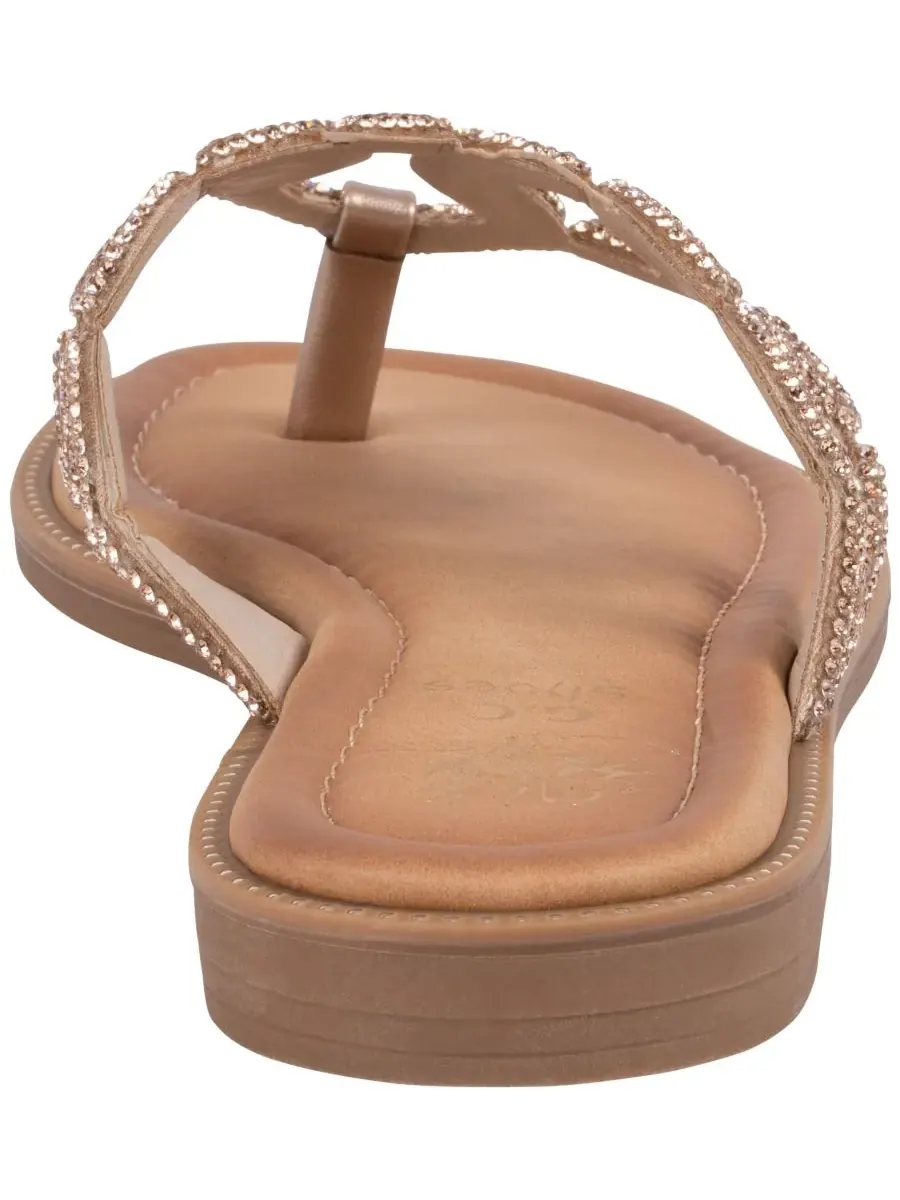 Женские сандалии-вьетнамки Vania с цепочкой GC Shoes — изображение 3 из 5, розовый золотистый