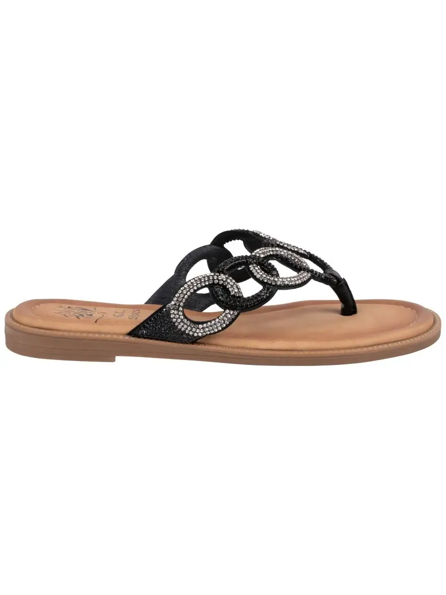 Женские сандалии-вьетнамки Vania с цепочкой GC Shoes — изображение 2 из 5, черный мульти