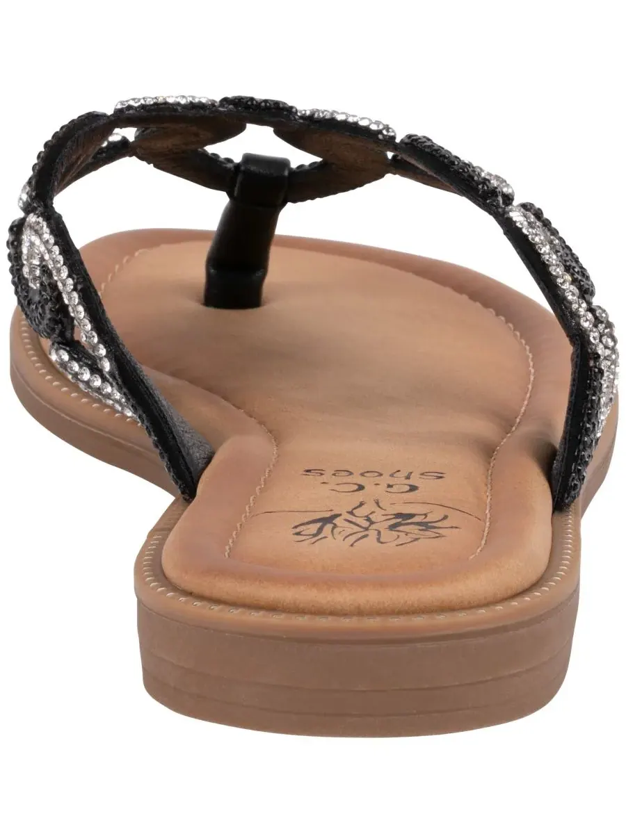 Женские сандалии-вьетнамки Vania с цепочкой GC Shoes — изображение 3 из 5, черный мульти