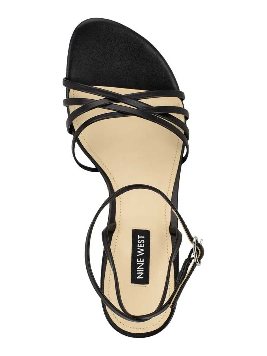 Женские сандалии Gazey на невысоком каблуке с ремешком на щиколотке Nine West — изображение 4 из 5, черный