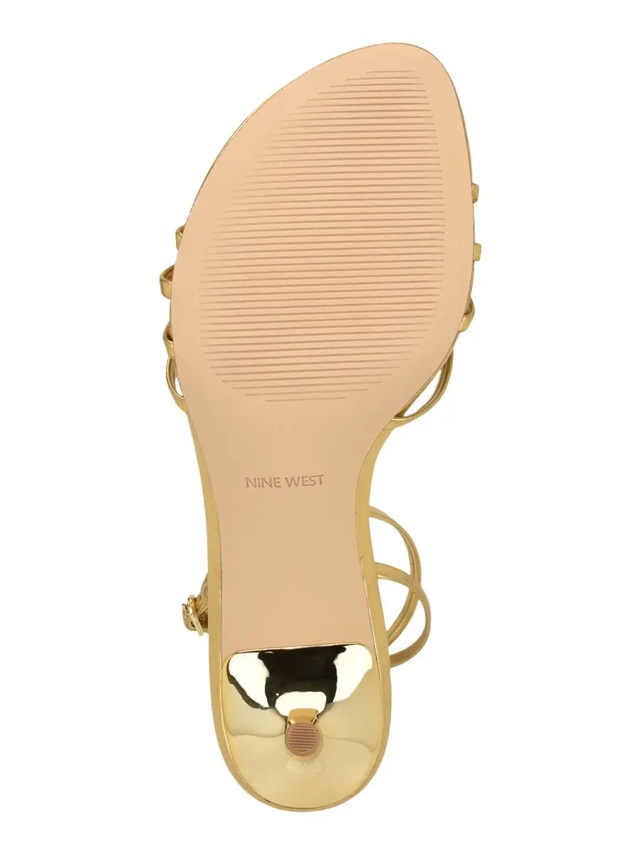 Женские сандалии Gazey на невысоком каблуке с ремешком на щиколотке Nine West — изображение 5 из 5, золото