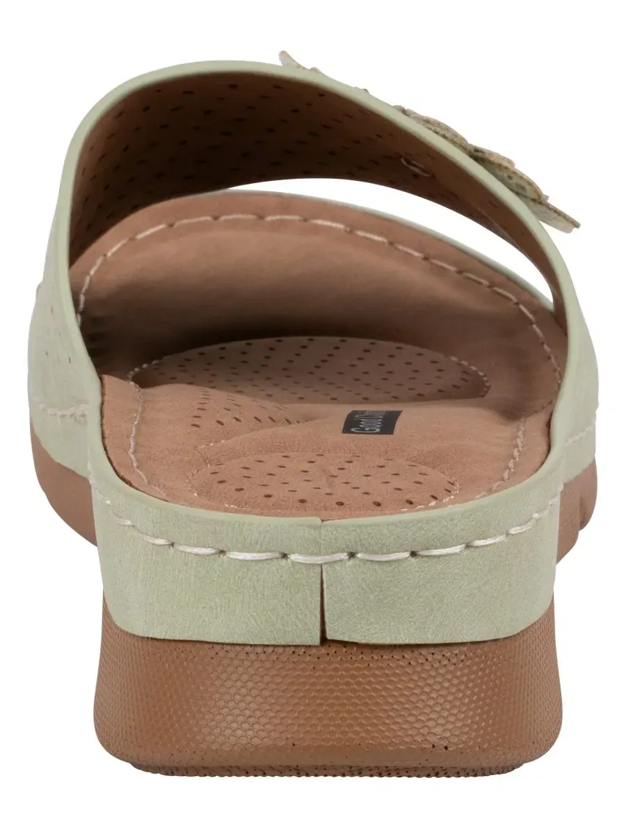 Женские удобные сандалии Gabbie Flower Rosette GC Shoes — изображение 3 из 5, зеленый