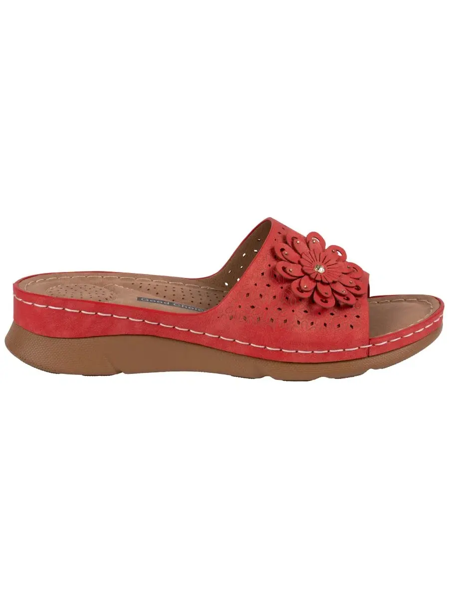 Женские удобные сандалии Gabbie Flower Rosette GC Shoes — изображение 2 из 5, красный