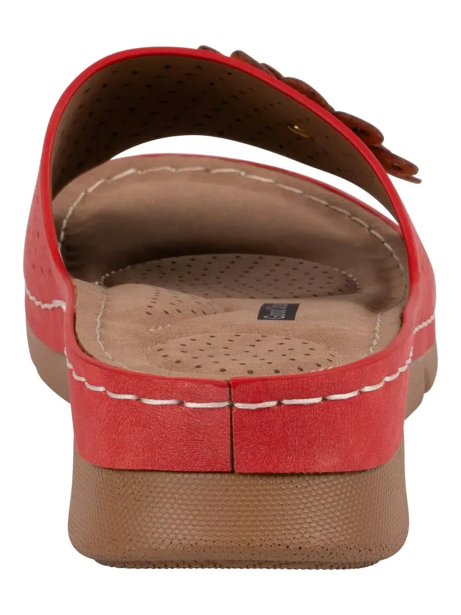 Женские удобные сандалии Gabbie Flower Rosette GC Shoes — изображение 3 из 5, красный