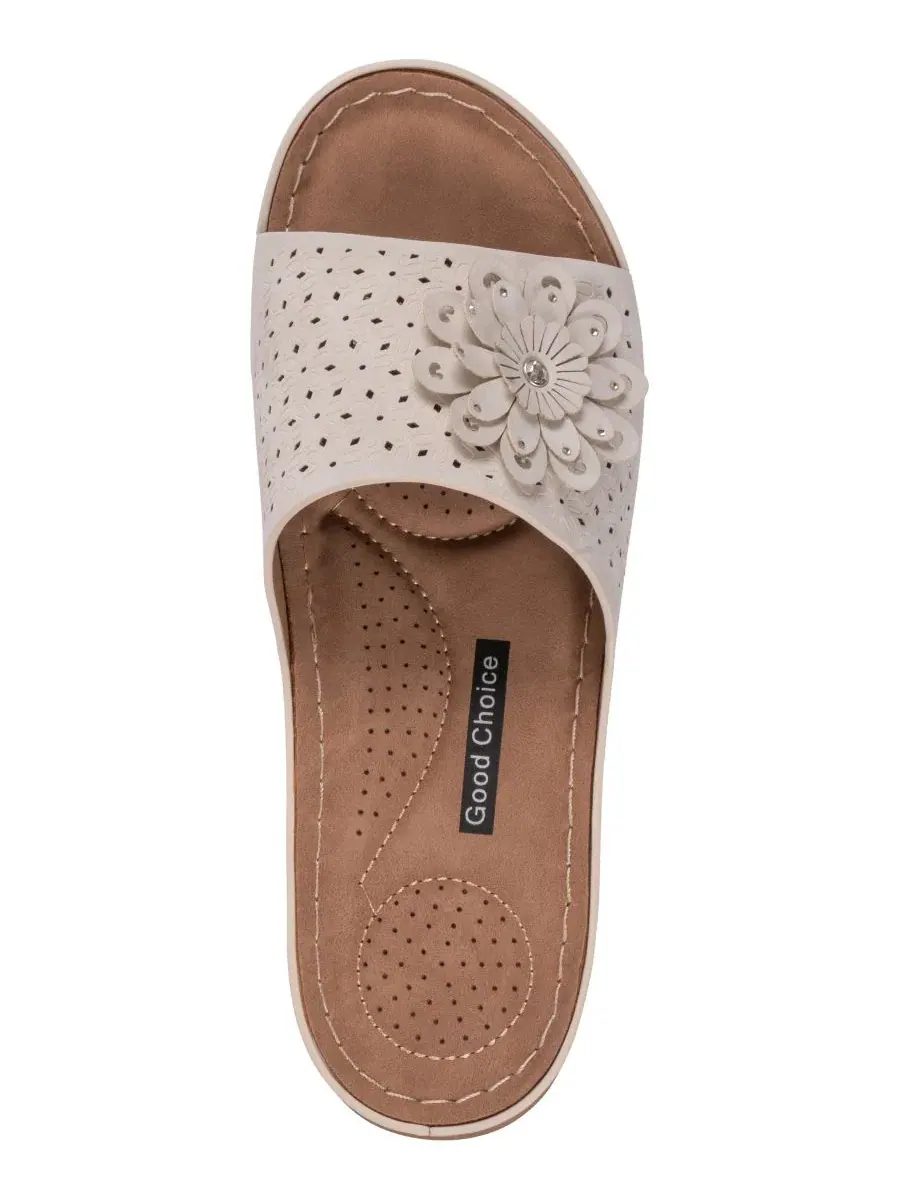 Женские удобные сандалии Gabbie Flower Rosette GC Shoes — изображение 4 из 5, ледяной