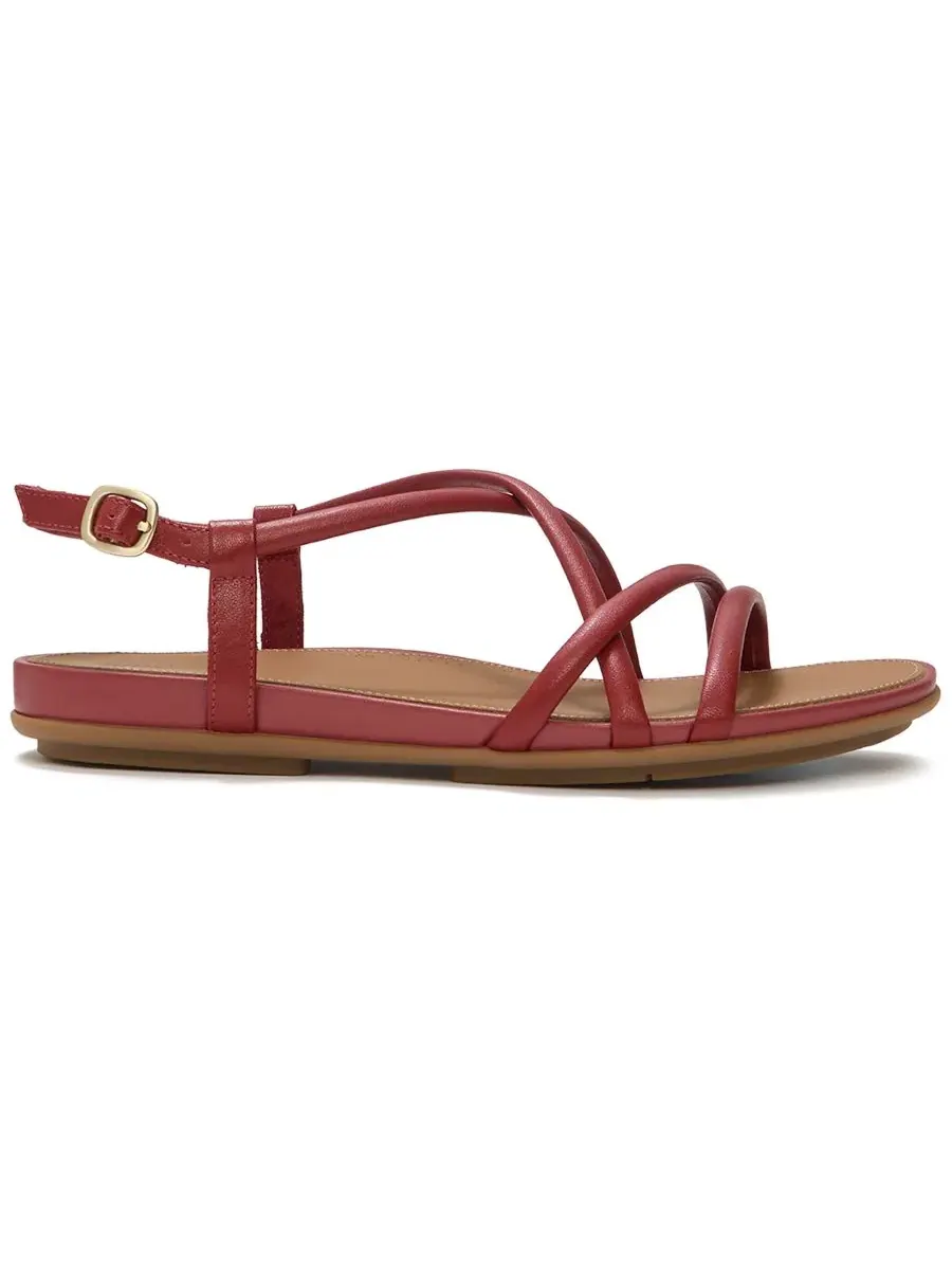 Женские кожаные сандалии Gracie с ремешками на пятке Fitflop — изображение 2 из 6, жженый ягодный