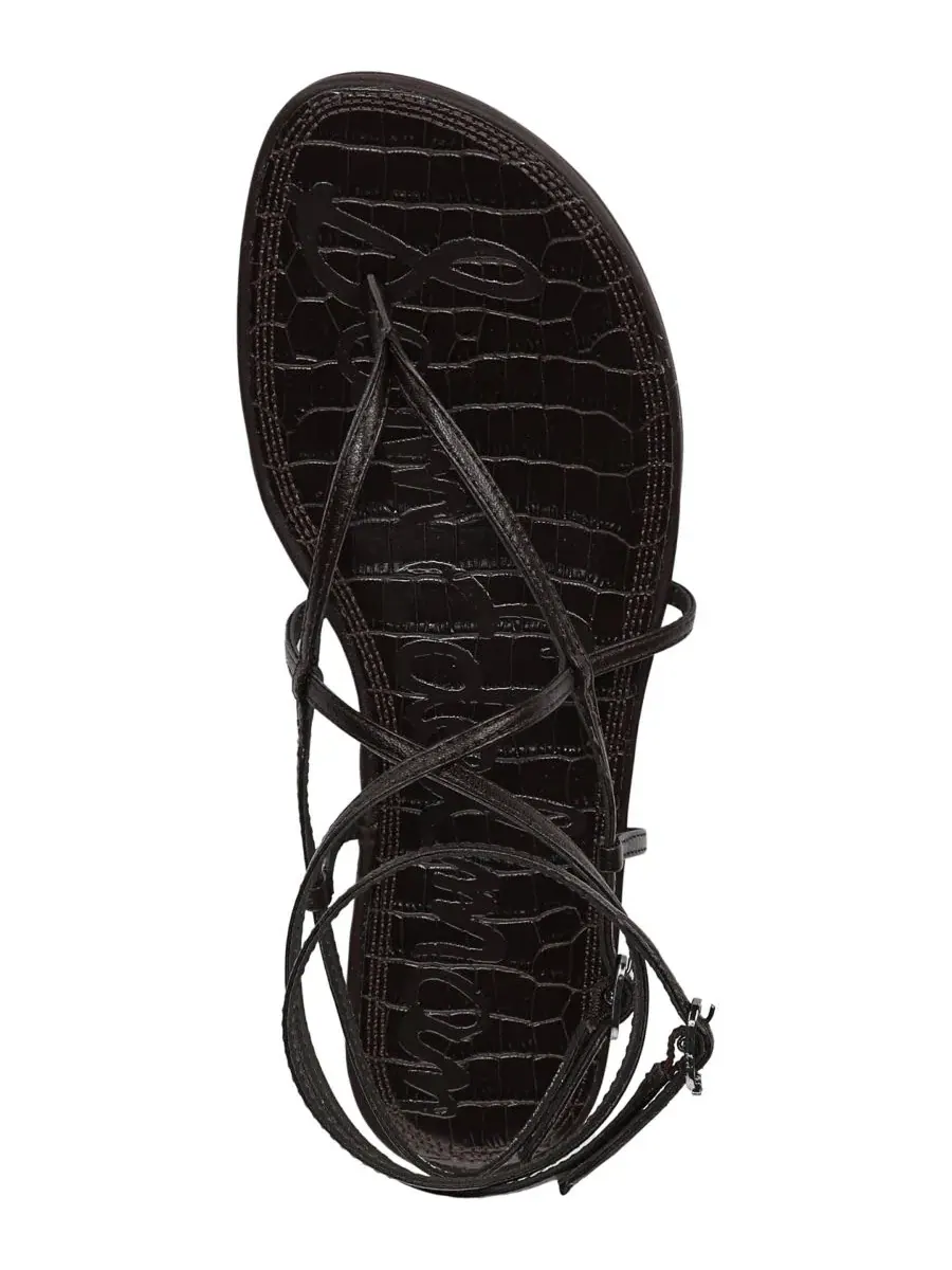 Женские сандалии Clarra на плоской подошве с ремешками Sam Edelman — изображение 4 из 5, черный