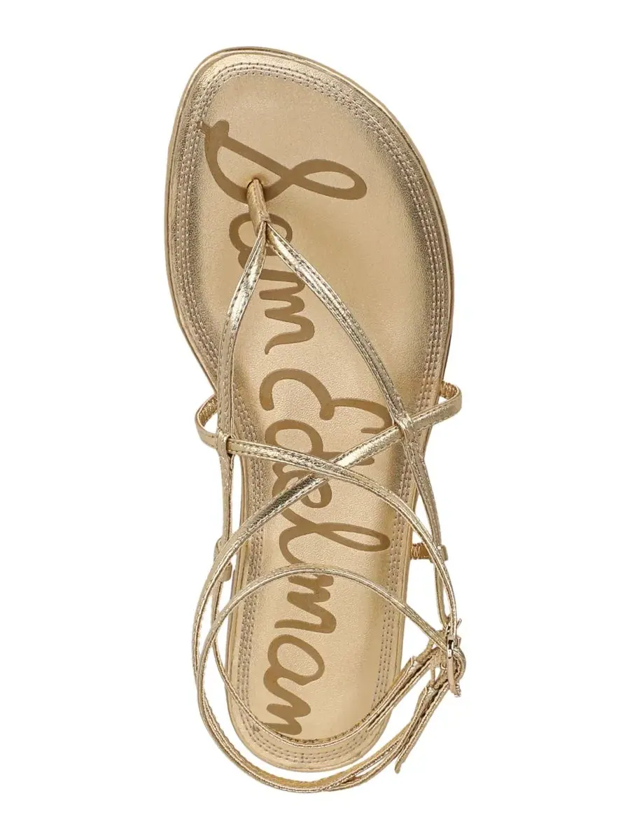 Женские сандалии Clarra на плоской подошве с ремешками Sam Edelman — изображение 4 из 5, золотистый