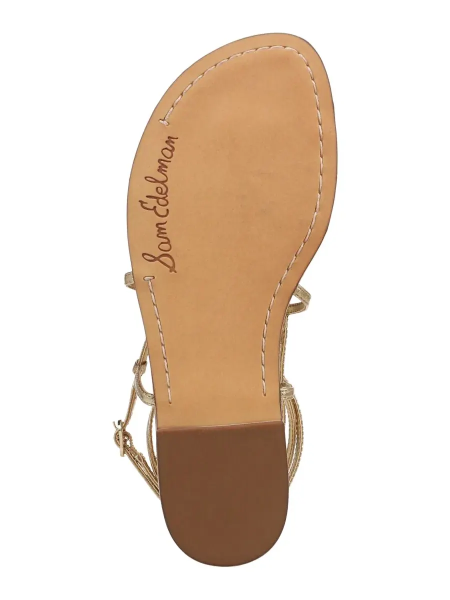 Женские сандалии Clarra на плоской подошве с ремешками Sam Edelman — изображение 5 из 5, золотистый