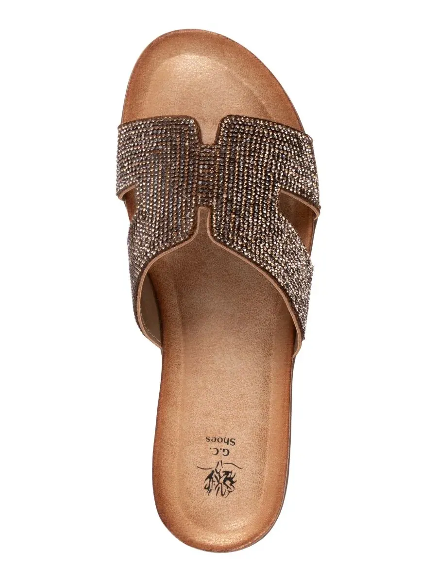 Женские сандалии Paxal с декоративной отделкой Gc Shoes — изображение 4 из 5, золотистый