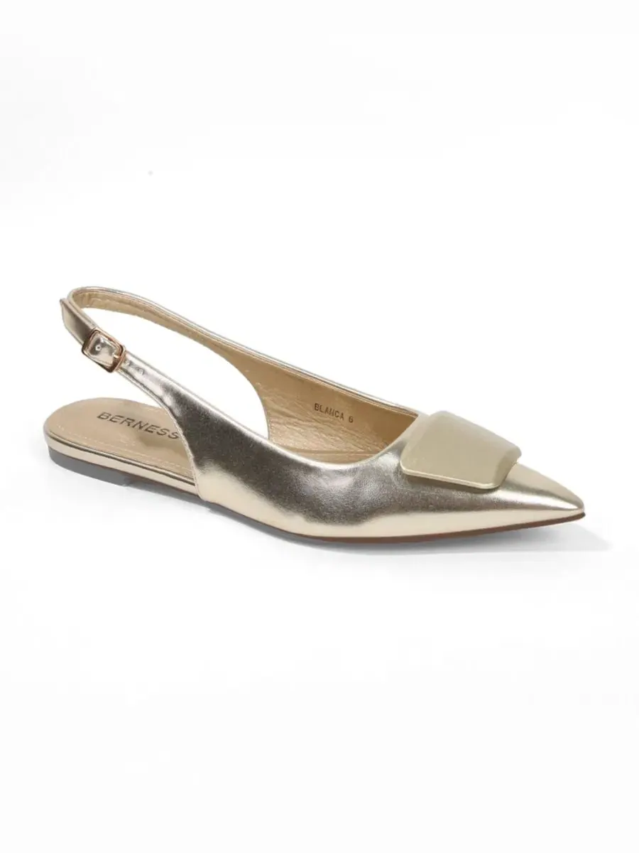 Туфли-лодочки с геометричным акцентом Blanca Patent Slingback Flats BERNESS