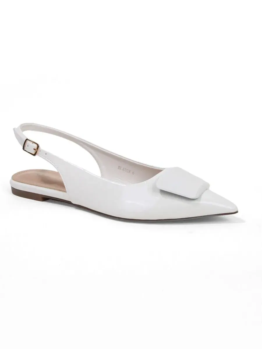 Туфли-лодочки Blanca Patent Slingback Flats с геометричным акцентом BERNESS