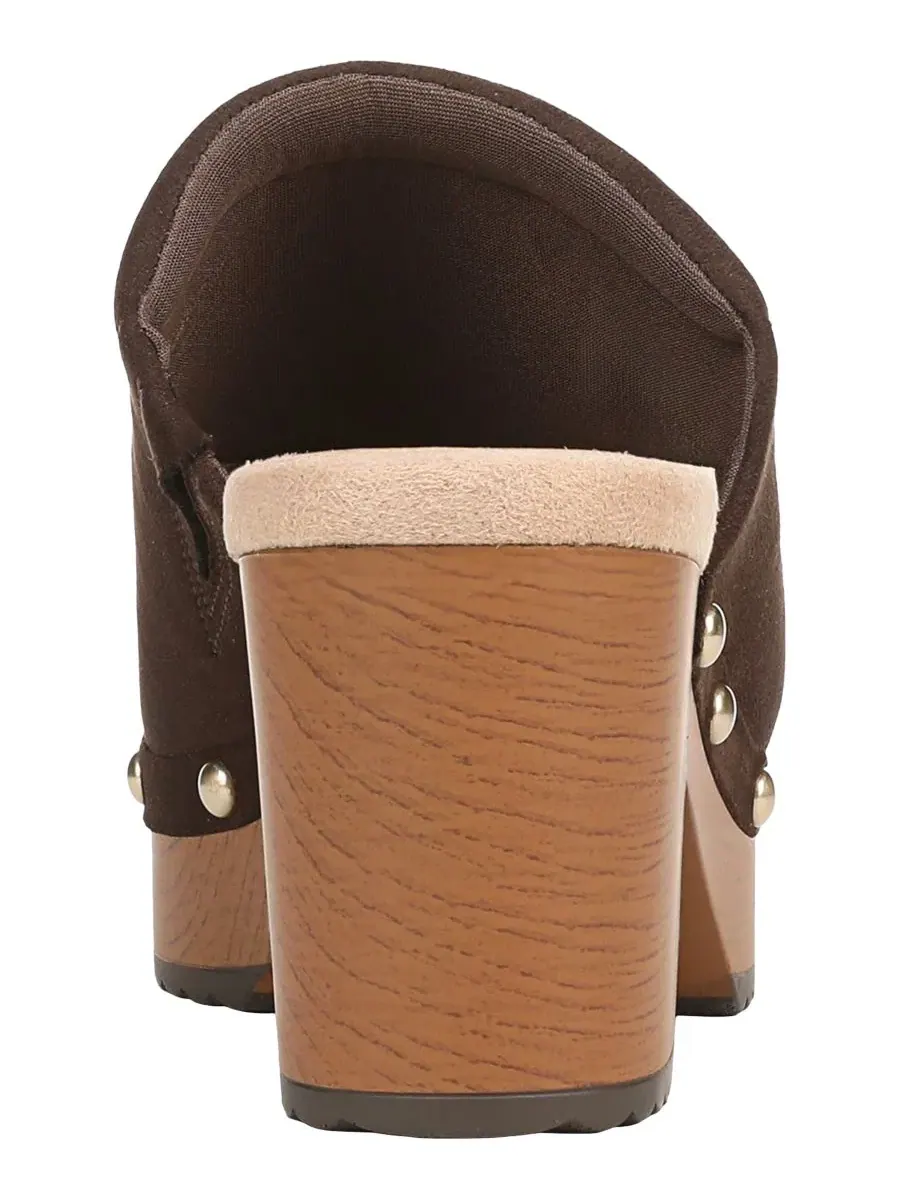 Женские мюли-клоги с каблуком-блоком, на платформе, Classic Joy Dr. Scholl's, Dark Umber Microsuede — изображение 3 из 5