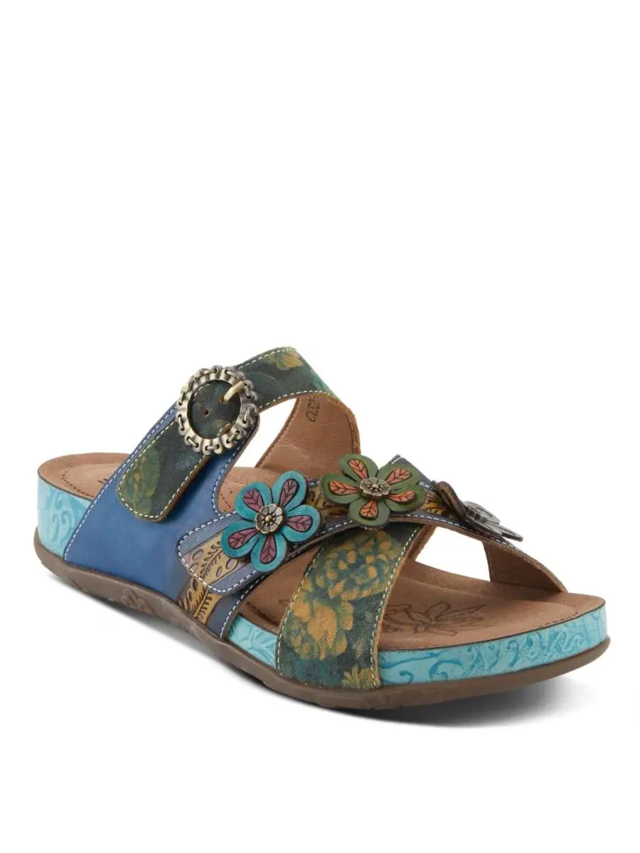 Сандалии-слайды с цветочным декором Caelana Slide with Rubber Sole L'Artiste