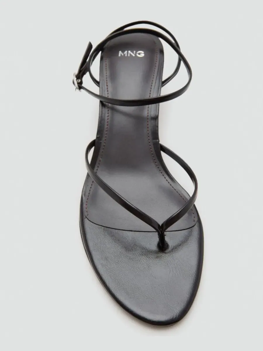 Босоножки на каблуке с ремешком на щиколотке, открытый носок, модель Strappy Heeled Sandals MANGO — изображение 5 из 10
