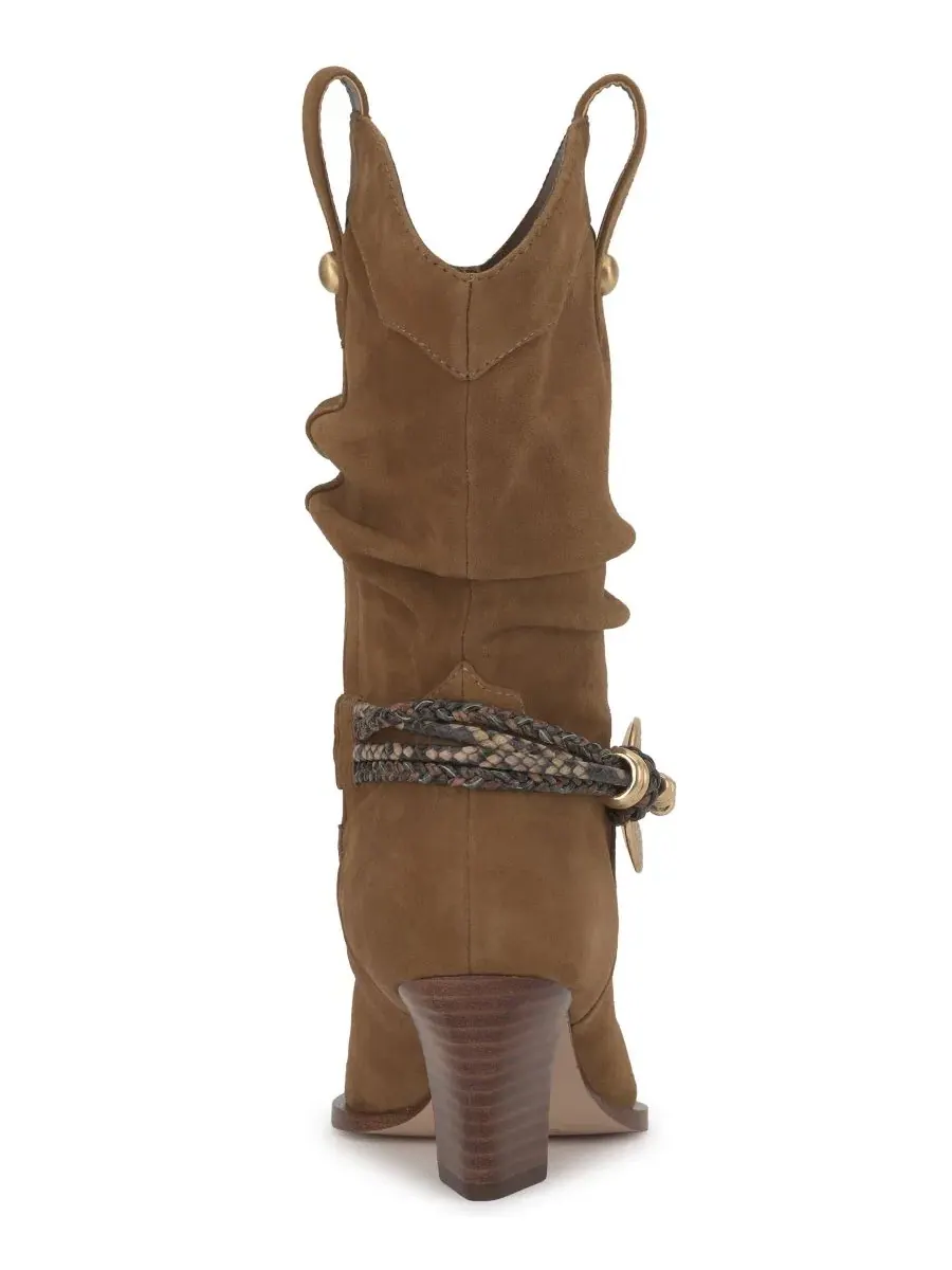 Ботильоны казаки с принтом Safari Brown Suede Jessica Simpson — изображение 3 из 5, коричневый