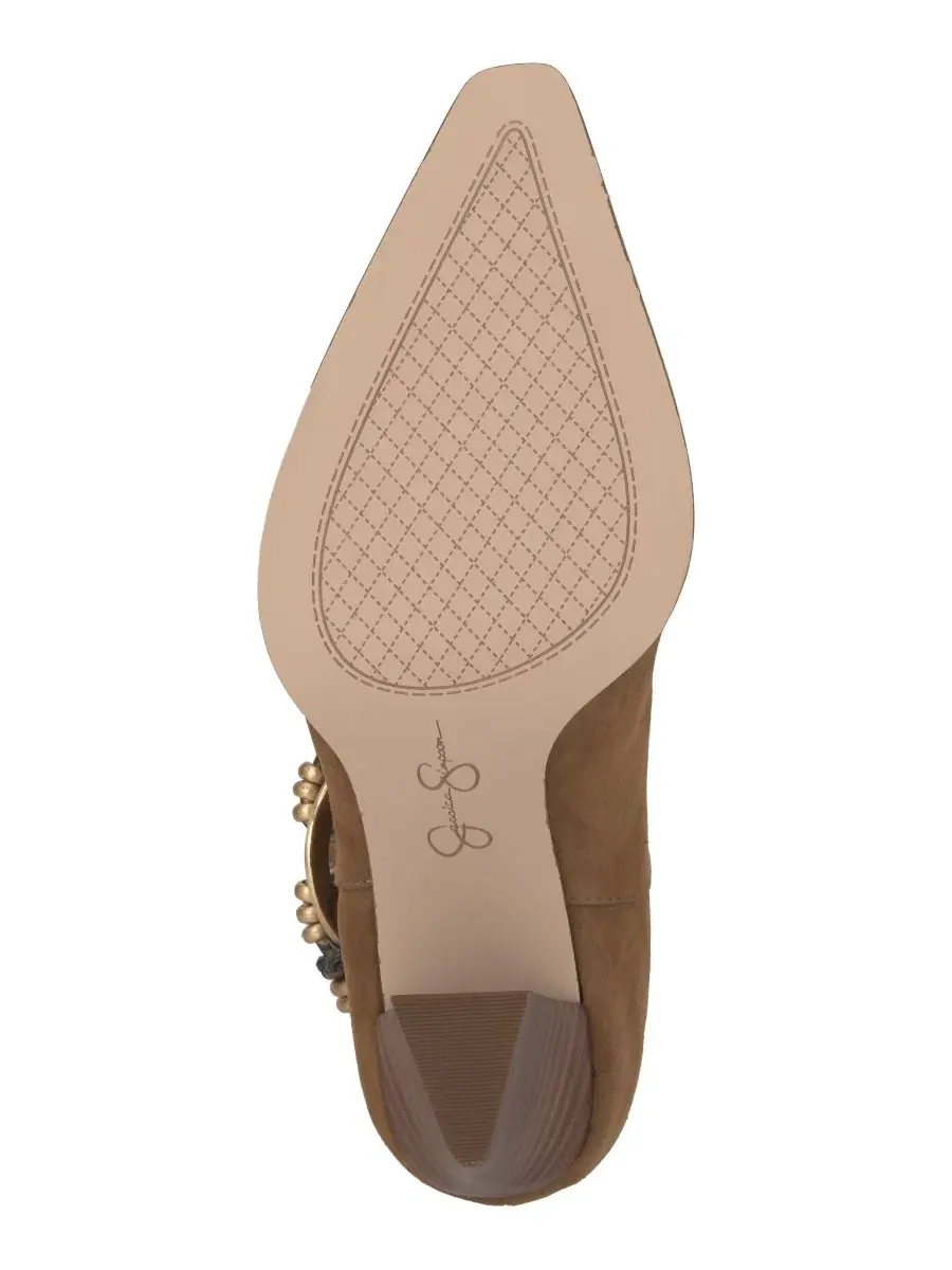 Ботильоны казаки с принтом Safari Brown Suede Jessica Simpson — изображение 5 из 5, коричневый
