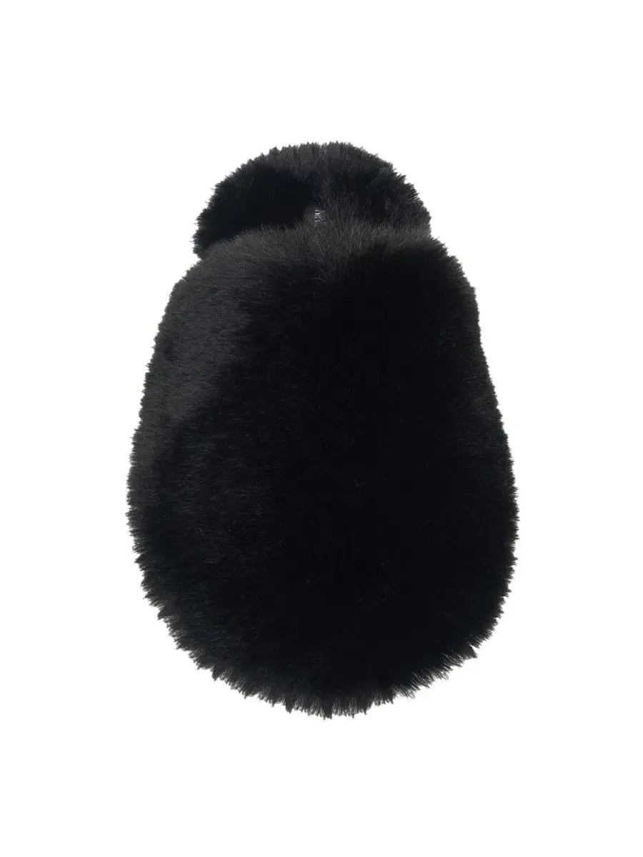 Женские тапочки-мюли из искусственного меха с закрытым носком, модель Scuff Slipper Nine West — изображение 4 из 6, черный