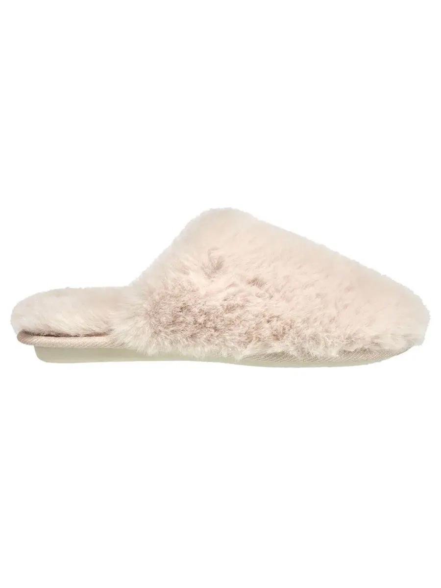 Женские тапочки-мюли с закрытым носком из искусственного меха, модель Faux Fur Closed Scuff Nine — изображение 2 из 6, белый