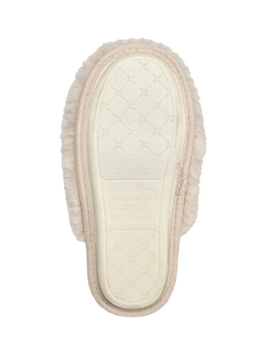 Женские тапочки-мюли с закрытым носком из искусственного меха, модель Faux Fur Closed Scuff Nine — изображение 6 из 6, белый