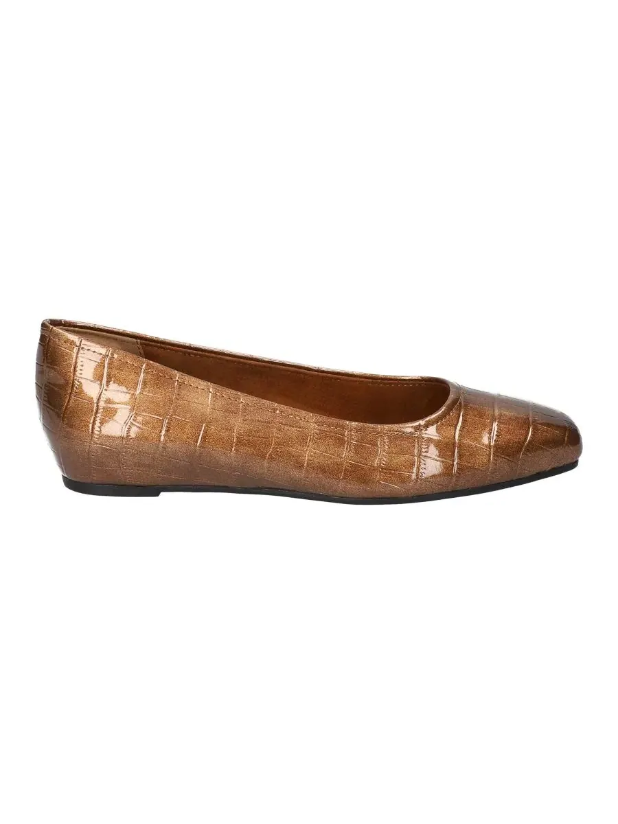 Балетки-слипоны Crescent Slip-On с квадратным носком Easy Street, Bronze Patent Croco — изображение 2 из 7