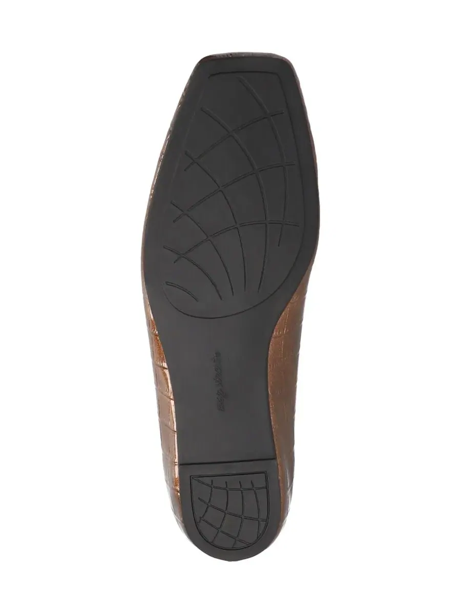 Балетки-слипоны Crescent Slip-On с квадратным носком Easy Street, Bronze Patent Croco — изображение 5 из 7