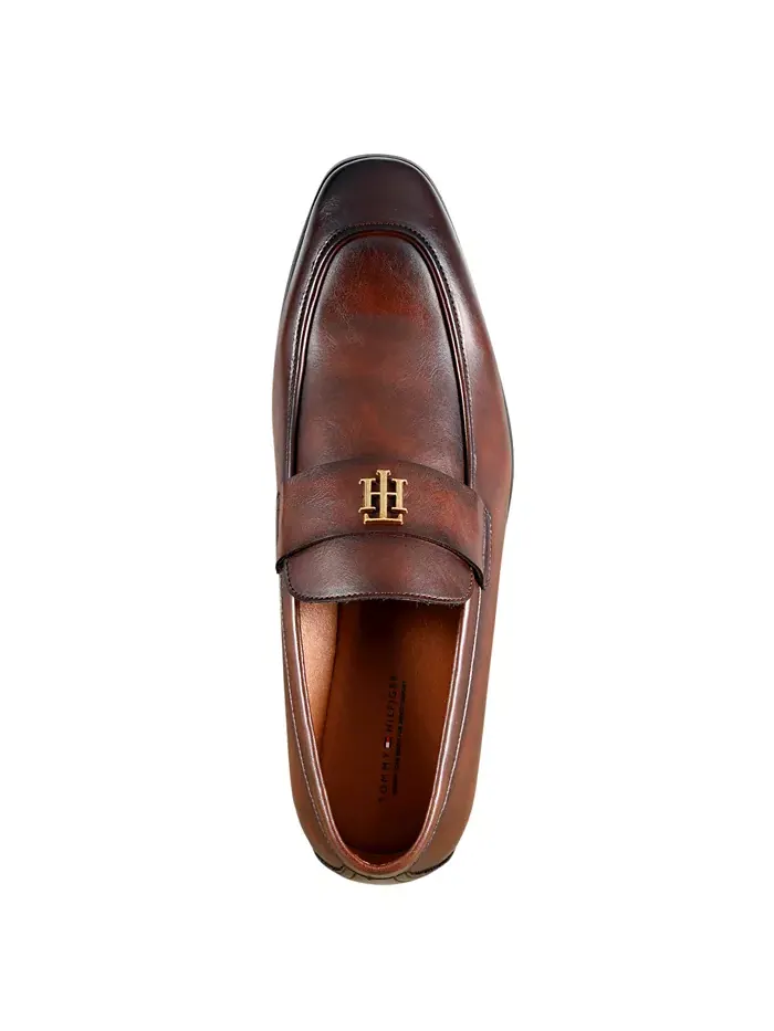 Мужские лоферы Sawlin с логотипом и декором Tommy Hilfiger — изображение 4 из 5, коричневый