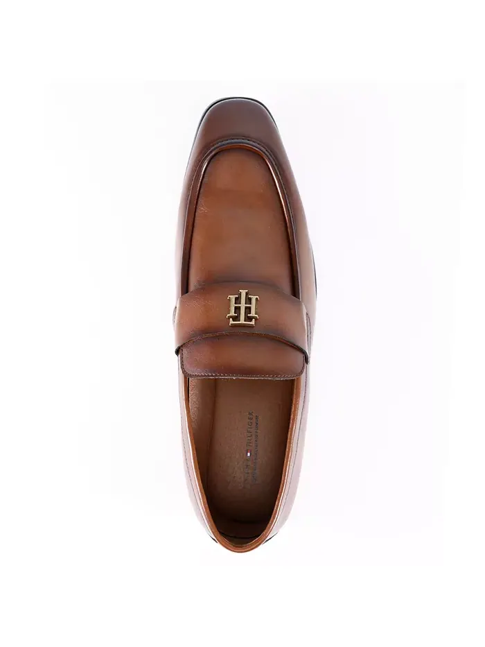 Мужские лоферы Sawlin с логотипом и декором Tommy Hilfiger — изображение 4 из 5, коричневый
