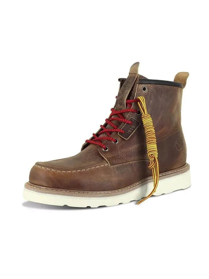 Мужские рабочие ботинки Moc Toe 6– Ботинки на танкетке со стальным носком – Подошва Vibram EVA – — изображение 2 из 3, желтый