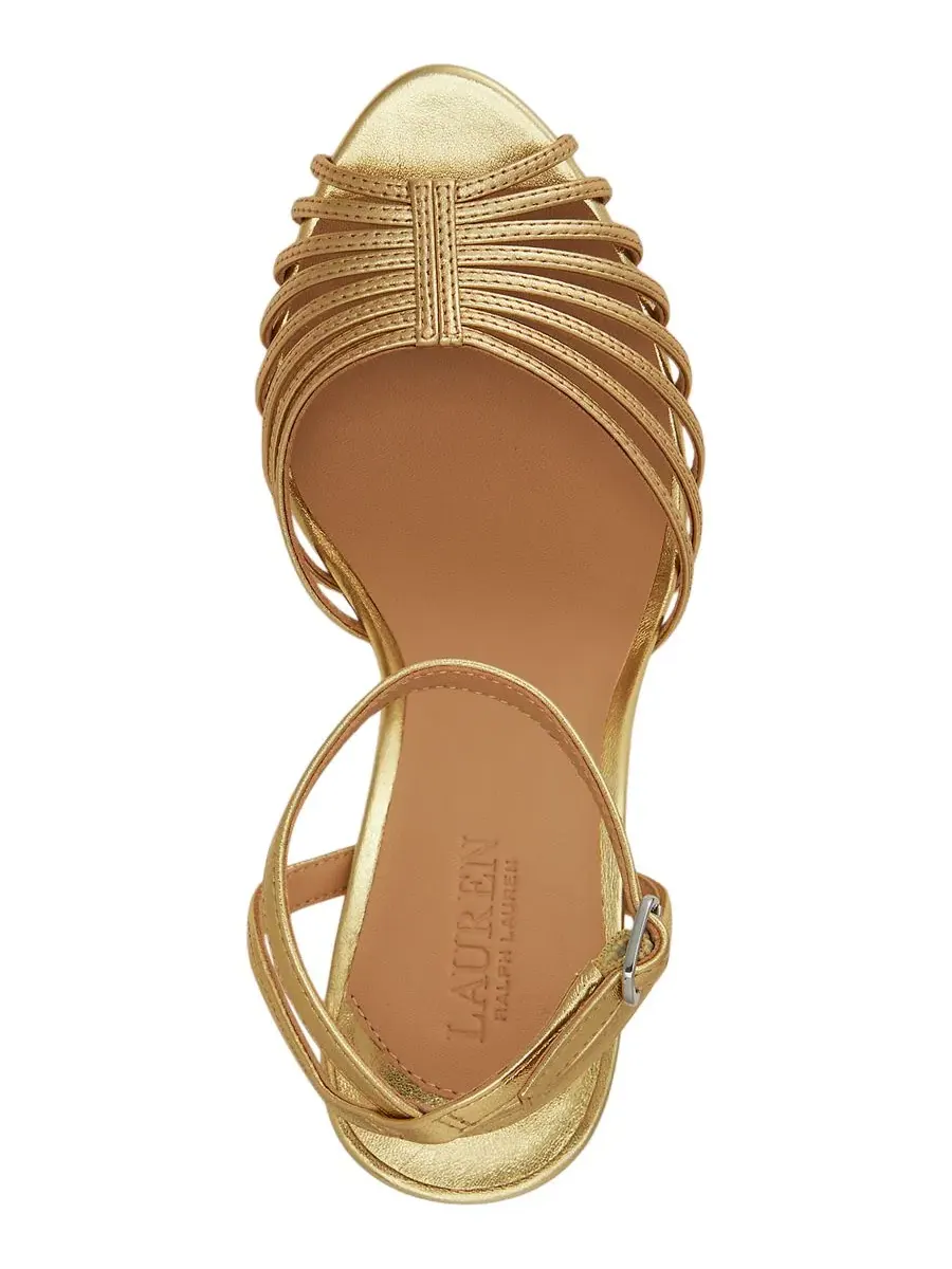 Босоножки на каблуке Mckayla Lauren Ralph Lauren — изображение 4 из 4, золотистый