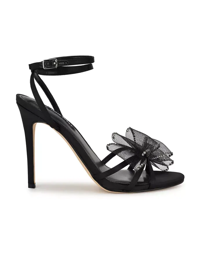 Женские стрейчевые босоножки на шпильке Minky с ремешками Nine West — изображение 2 из 5, черный