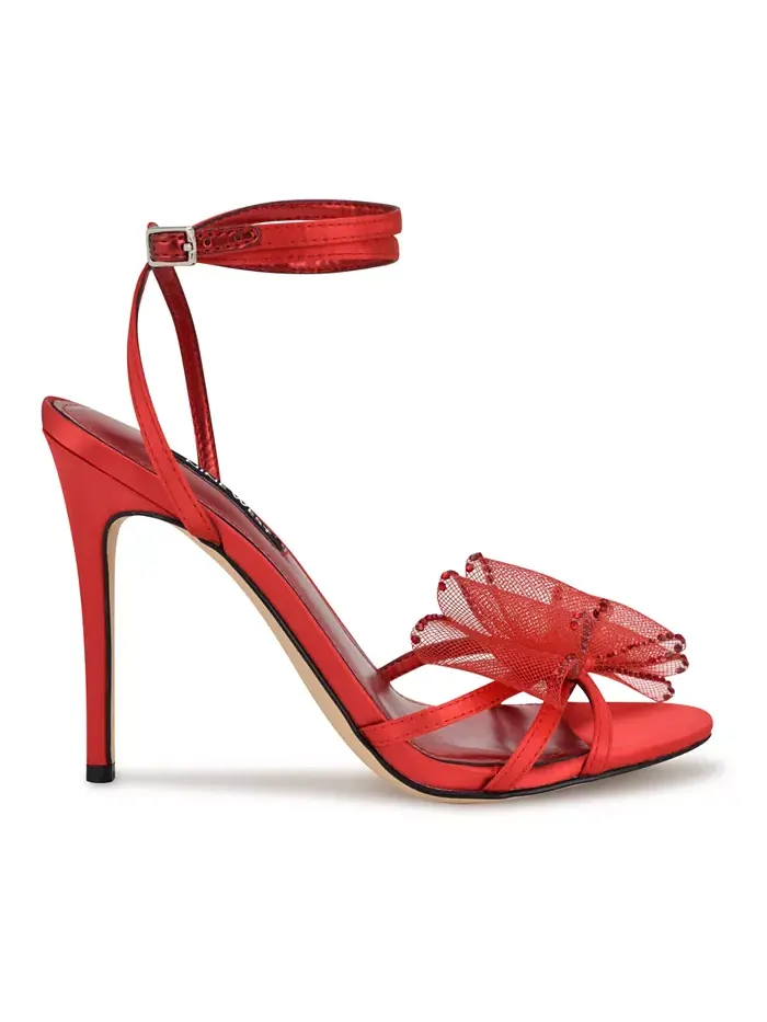 Женские стрейчевые босоножки на шпильке Minky с ремешками Nine West — изображение 2 из 5, красный