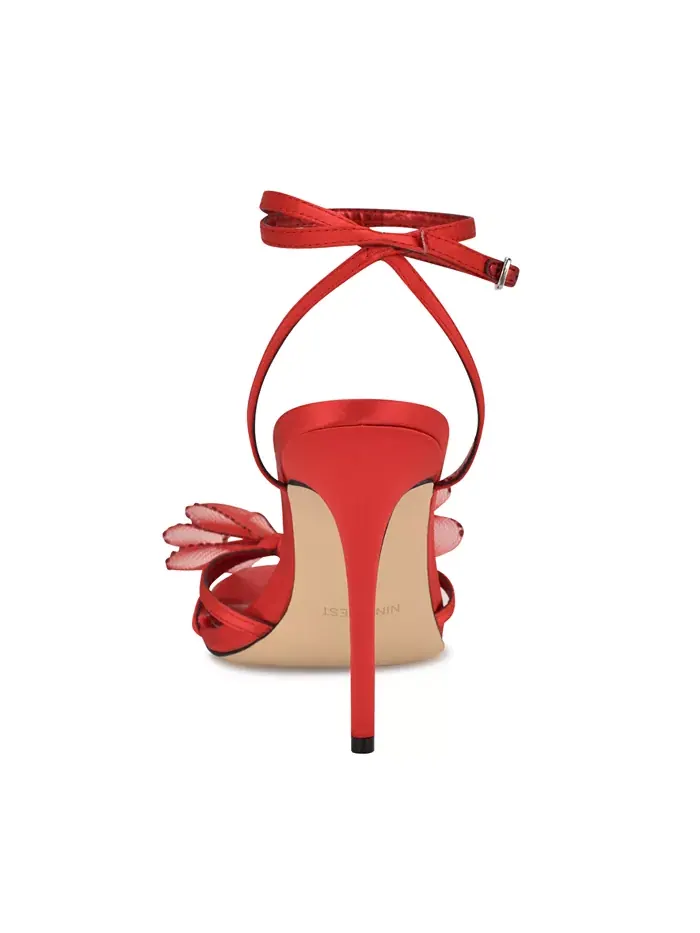 Женские стрейчевые босоножки на шпильке Minky с ремешками Nine West — изображение 3 из 5, красный