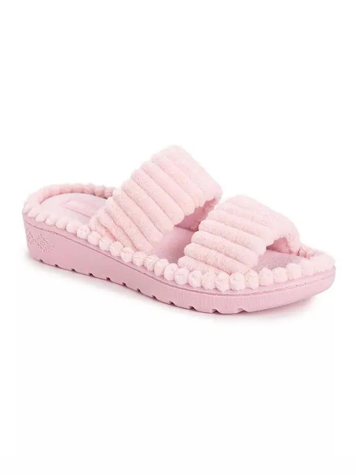 Женские тапочки-слайды с двойным ремешком MUK LUKS — изображение 1 из 8, розовый