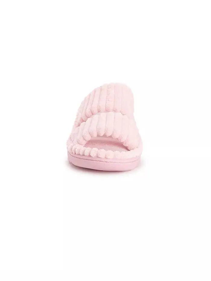 Женские тапочки-слайды с двойным ремешком MUK LUKS — изображение 2 из 8, розовый