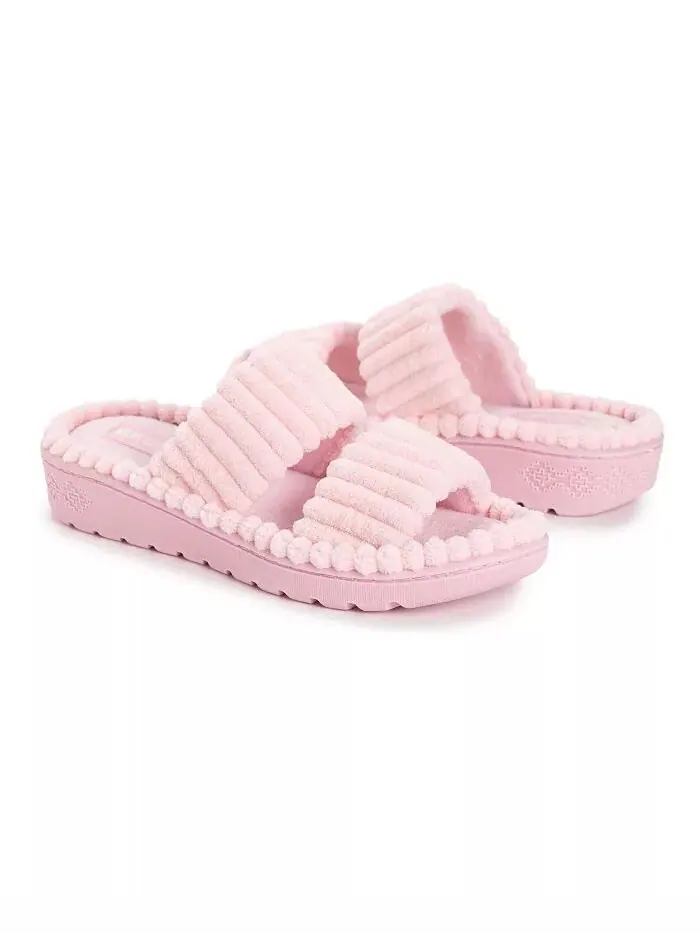 Женские тапочки-слайды с двойным ремешком MUK LUKS — изображение 6 из 8, розовый
