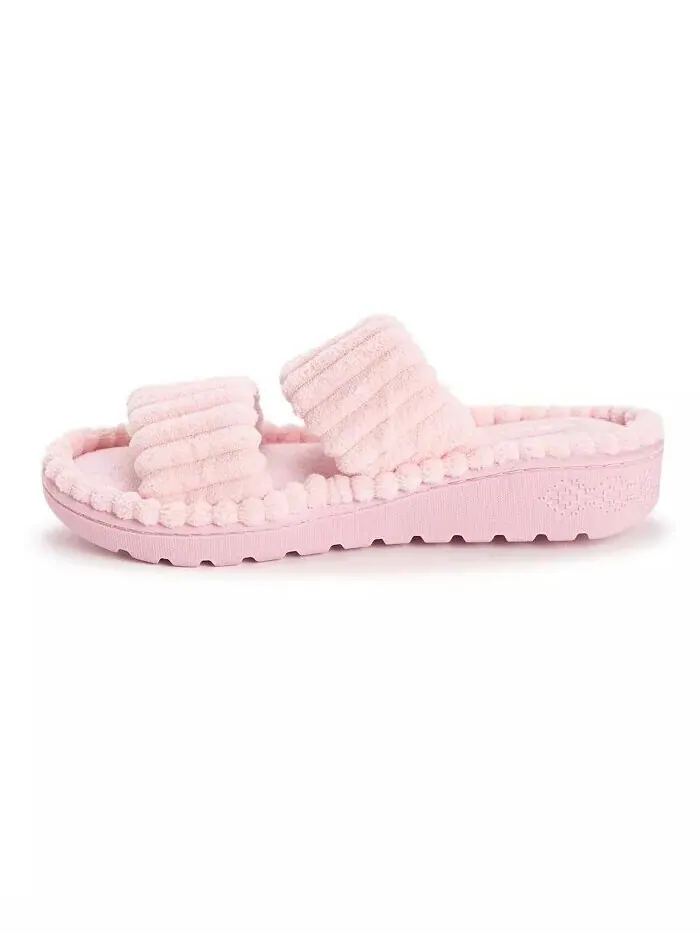 Женские тапочки-слайды с двойным ремешком MUK LUKS — изображение 8 из 8, розовый