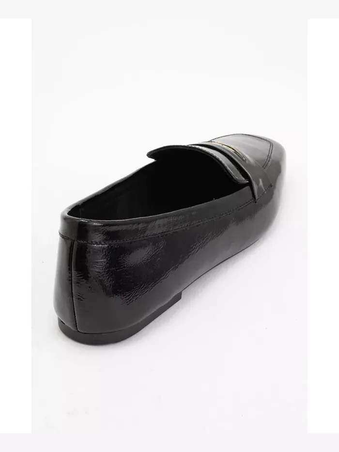 Иридесса Кожаные Лоферы на Плоской Подошве (Женщины) Forever & Always Shoes — изображение 3 из 4, черный