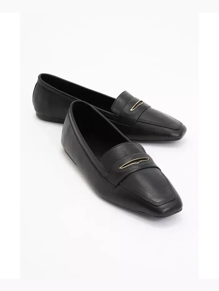 Иридесса Кожаные Лоферы на Плоской Подошве (Женщины) Forever & Always Shoes — изображение 1 из 4, черный