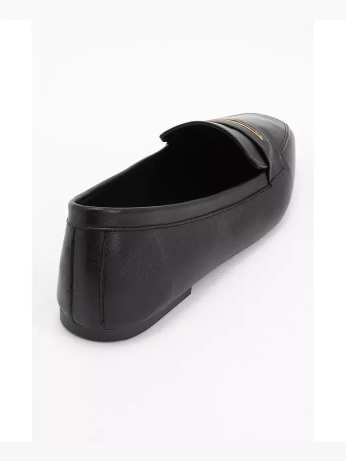 Иридесса Кожаные Лоферы на Плоской Подошве (Женщины) Forever & Always Shoes — изображение 4 из 4, черный