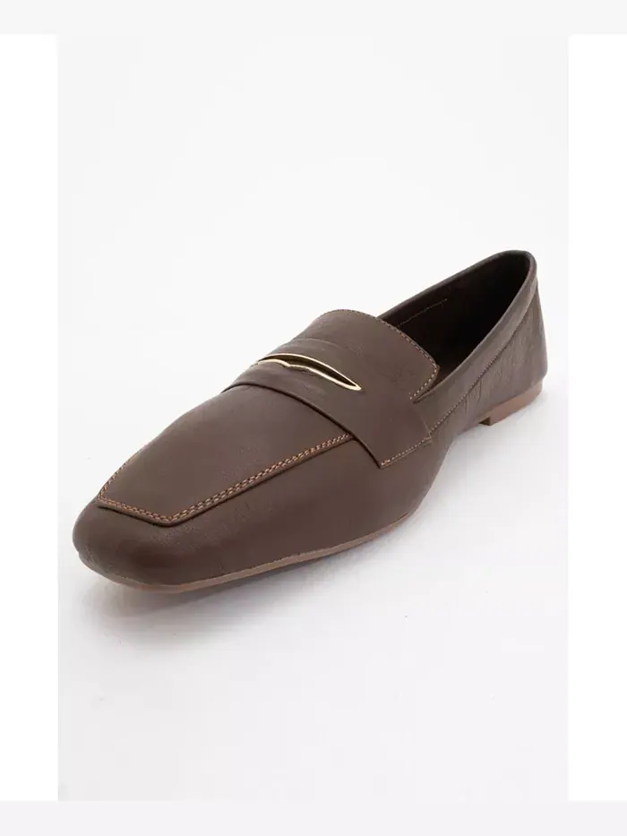 Иридесса Кожаные Лоферы на Плоской Подошве (Женщины) Forever & Always Shoes — изображение 4 из 4, коричневый