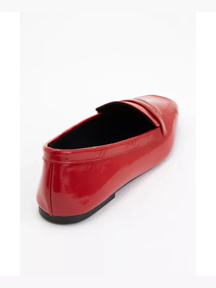 Иридесса Кожаные Лоферы на Плоской Подошве (Женщины) Forever & Always Shoes — изображение 3 из 4, красный