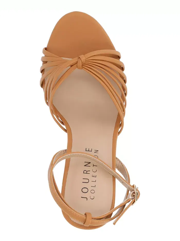 Женские босоножки Vanita Stiletto на тонком каблуке с ремешками Journee Collection — изображение 4 из 6, бежевый