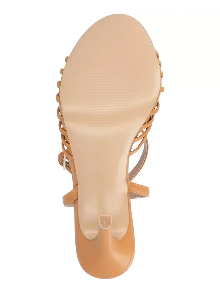 Женские босоножки Vanita Stiletto на тонком каблуке с ремешками Journee Collection — изображение 5 из 6, бежевый