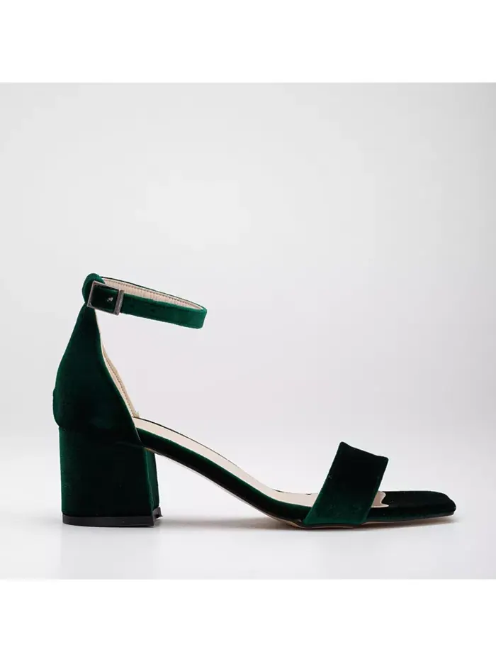 Сандалии Iva на низком квадратном каблуке Forever & Always Shoes — изображение 1 из 5, зеленый