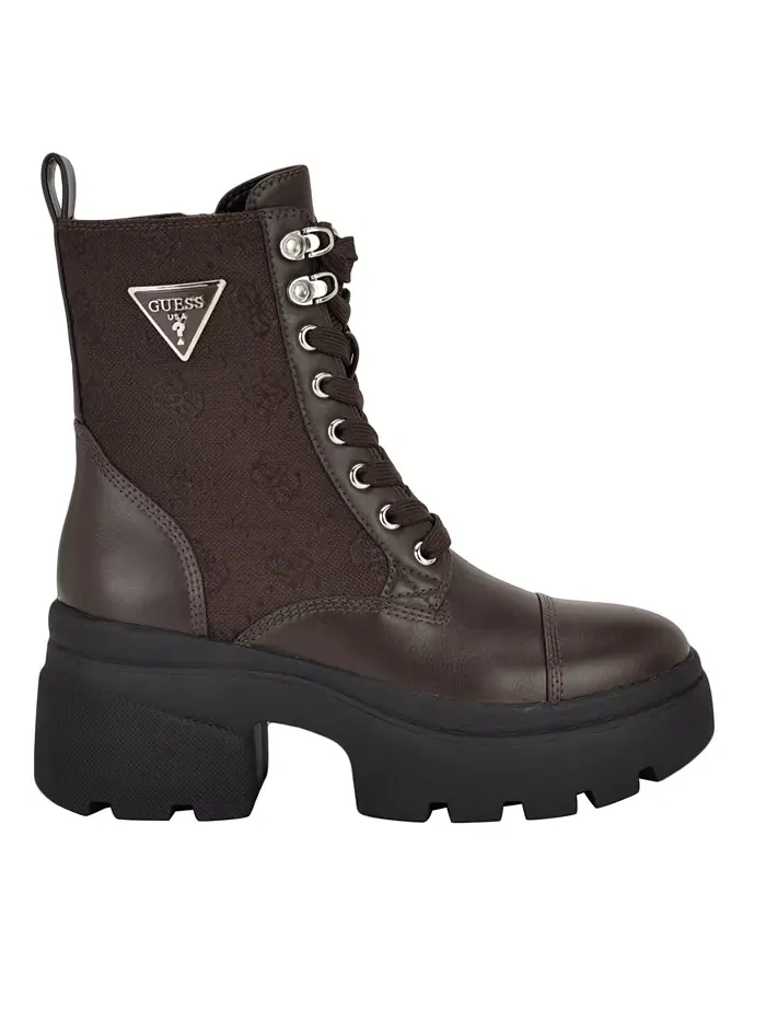 Женские ботинки Yarini Platform Lug Combat Guess — изображение 2 из 6, коричневый