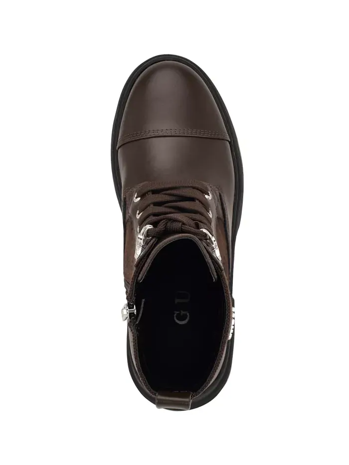 Женские ботинки Yarini Platform Lug Combat Guess — изображение 4 из 6, коричневый