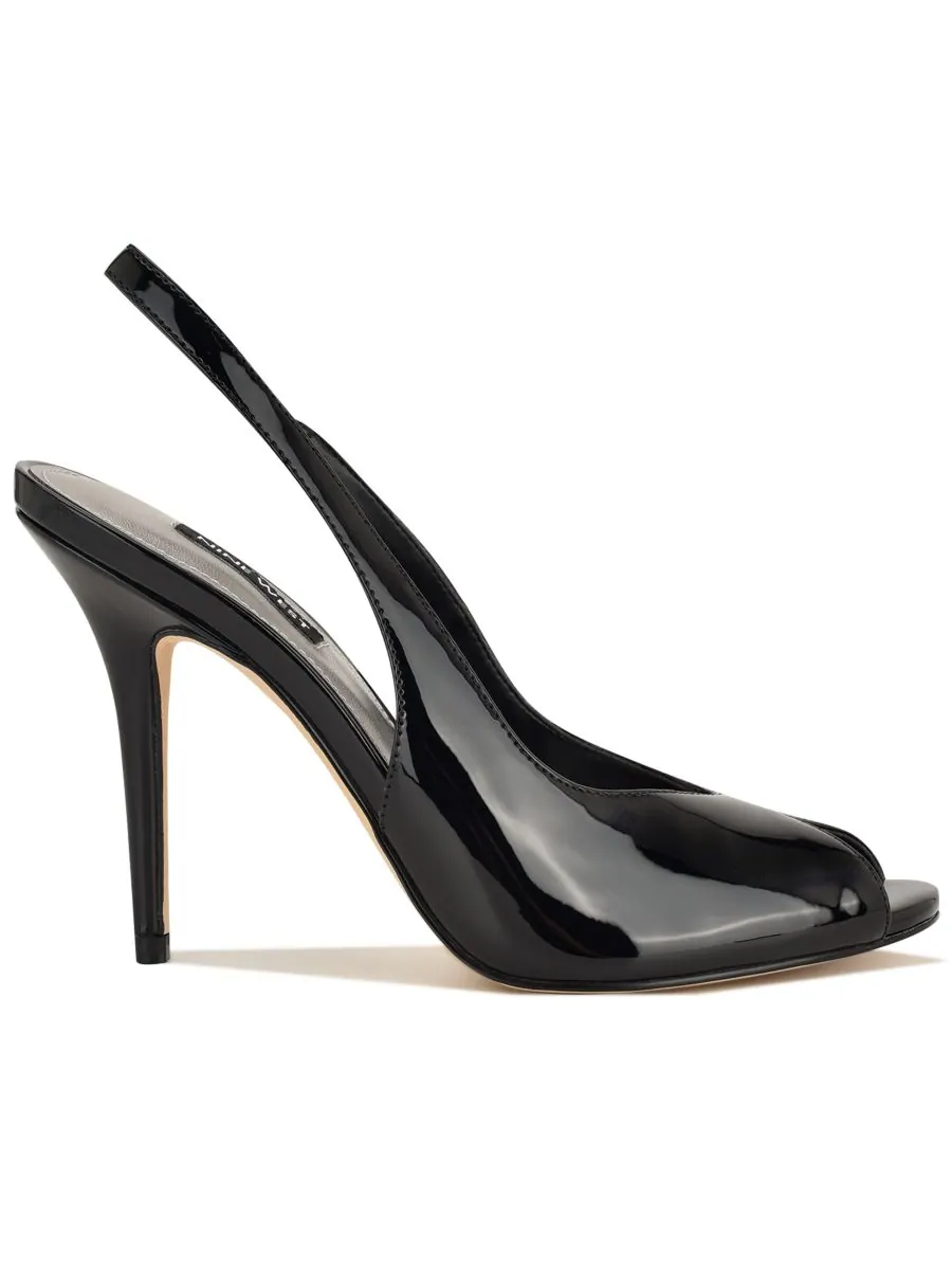Женские сандалии Pretta с открытым носком и открытой пяткой на шпильке Nine West — изображение 2 из 5, черный