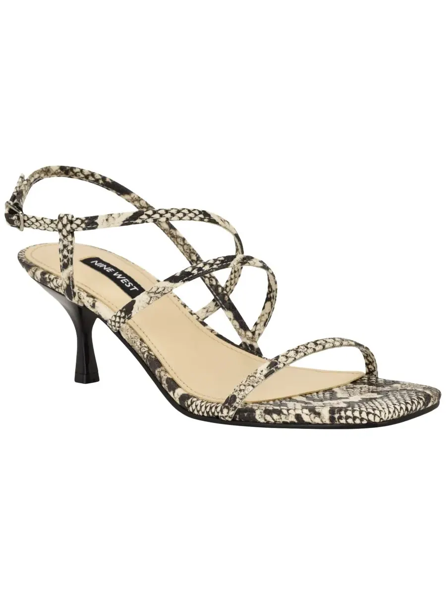 Женские сандалии Hindy на невысоком каблуке с ремешками Nine West, светлый-natural snake